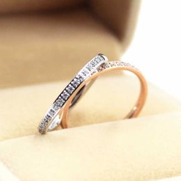 Bandringen 2 mm dunne stapelbare ring roestvrij staal half eeuwigheid band plave cz trouwring voor vrouwen meisje maat 5-10 G230327