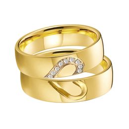 Bandringen 2 stks kubieke zirkon liefde hart paar ring huwelijk gouden voorstel beloof bruiloft verlovingsringen sets voor mannen en vrouwen 230518
