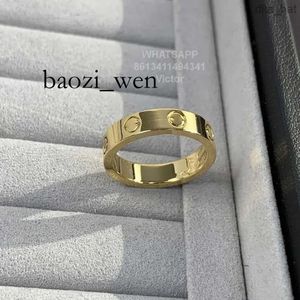 Bandringen 3,6 mm Love V Goudmateriaal zal nooit vervagen Smalle ring zonder diamanten Merk officiële reproducties met teller