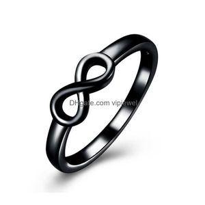 Anillos de banda 3 colores Sterling Sier Infinity Ring Sign Charm para mujeres Love Couple Lovers Fashion Jewelry Drop Delivery Dhbdc