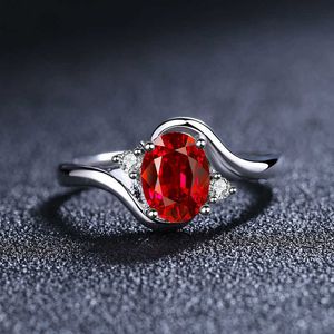 Bandringen 3 stijlen Classic Luxury Ladies sieraden Ruby ringen voor vrouwen bruiloft verlovingsringen jubileumgeschenken charme sieraden anillo aa230306