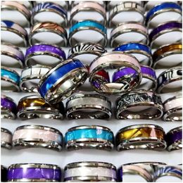 Anneaux de bande 30pcs / lot design unique haut mixte bague en acier inoxydable de haute qualité confort-ajustement hommes femmes bijoux goutte deliv dhgarden dh16n