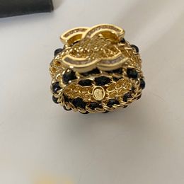 Anneaux de bande 3style Never Fade Brand Letter Ring Gold plaqué en cuivre cuivre ouverte Anneaux de mode créateur de mode Crystal Pearl Ring pour femmes bijoux de mariage