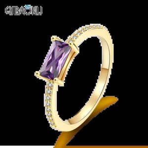 Anneaux de bande 4 * 8 mm Ring Amethyst S925 Silver Luxury OVAL CUBIC ZIRCONIA RING INDEFFORME ANEL BIELLIE DE MÉDICE BRIDAL Q240427