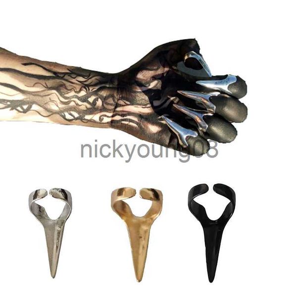 Anillos de banda 5 Unids / lote Venta al por mayor Hot Retro Punk Cool Rock Gothic Talon Nail Finger Claw Spike Anillos Joyería Fiesta Cosplay Regalo Halloween x0625