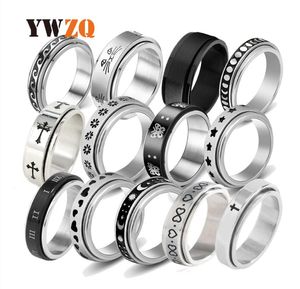 Bandringen 50 stuks Mti-stijlen Mix Roterende RVS Spin Mannen Vrouwen Spinner Ring Groothandel Draaien Vinger Partij Sieraden Drop Deliv Dhe3A