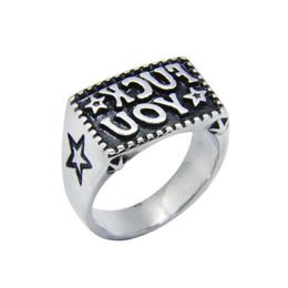 Anneaux de bande 5pcslot FK You Star Bague en acier inoxydable 316L Bijoux de mode Biker Hip Style2991162 Drop Livraison DHXBN