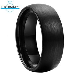 Bandringe 8mm 6mm Wolframkarbidring für Männer Wemen Verlobung gewölbter Ehering schwarz gebürstetes Finish auf Lager Comfort Fit 231219