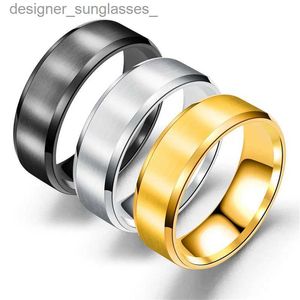 Bandringen 8mm mannen Ring Black Caide Classic Solid Color Metal White Wedding Engagement Ring For Man Jewelry Accessoyl231222