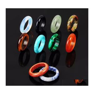 Bandringen 8 mm natuursteenring opaal turquoises zwarte onyx tijger eye sodalite malachitische sieraden cadeau vinger voor vrouwen mannen drop deli dhuws