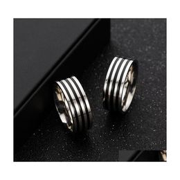 Anneaux De Bande 8Mm En Acier Inoxydable Noir Circel Anneau Émail Femmes Hommes Doigt De Mode Bijoux Will And Sandy 1819 T2 Drop Delivery Dhlyz