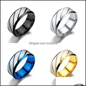 Bandringen 8 mm roestvrij staal goud sier blauwe kleur vinger voor mannen feestclub slijtage verjaardag sieraden 1220 b3 drop levering dhv6p