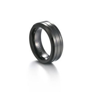 Anillos de banda Anillo de acero de tungsteno de 8 mm para hombre Hip Hop Joyería Punk Carburo Alianzas de boda para hombres Moda Entrega de gota OTIDH