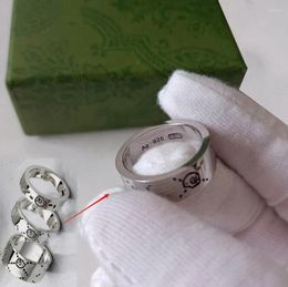 Bandringen 925 Silver Designer Skull Ring voor heren damesliefhebber elf banad high-end kwaliteit paren slangenrings met doos mannen vrouwen hart