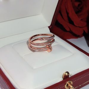 Bandringen 925 zilveren hot merken schroef mode nagels gouden ringen dames multi ring punk voor beste cadeau superieure kwaliteit sieraden drie cirkel ring 2024 nieuw