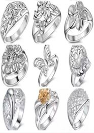 Anneaux de bande 925 Bijoux en argent Style mixte 925 STERLING Silver Flower Ring Ring Fashion New Design Cadeau de Noël pour WOM6324490