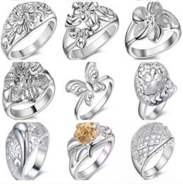 Anneaux de bande 925 Bijoux en argent Style mixte 925 Sterling Silver Flower Ring Ring Fashion New Design Cadeau de Noël pour WOM1635960