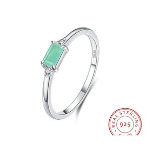 Bandringen 925 Sterling Sier Fashion Emerald Cut Tourmaline For Women Elegant Paraiba Gemstone Fine Jewelry Drop Delivery Ring Dhwko