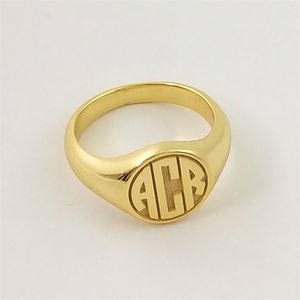 Band ringen 925 sterling zilver 10 mm sierlijke vrouwen ring aangepaste monogram brief gegraveerd Po gepersonaliseerde 18K vergulde zegelring 230715