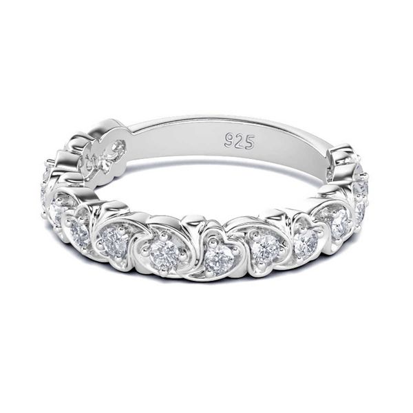 Anneaux de bande 925 argent Sterling Moissanite bague en diamant femmes mariage bague de fiançailles bijoux tendance bon luxe Z0327