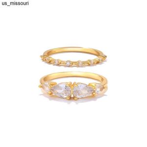 Bande Anneaux AIDE Minimaliste Mince 18K Plaqué Or Bague De Mariage Diamant Bague De Fiançailles Pour Les Femmes Ensemble De Bijoux Anel Masculino J230522