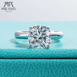 Band Ringen AnuJewel 2ct D Kleur Kussen Cut Moissanite Engagement Trouwring 925 Sterling Zilveren Ringen Voor Vrouwen Sieraden Groothandel Z0509