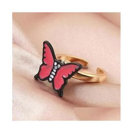 Anneaux d'anneaux d'anneaux pour les femmes Bijoux Fidget Butterfly Daisy Perle Anti Spinner Girls 2022 Drop Livrot Dheq8