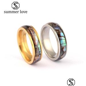 Anneaux De Bande Arrivée Shell En Acier Inoxydable Pour Femmes Hommes Pickable 612 Taille Couple De Mariage Doigt De Mode Bijoux Drop Delivery Anneau Dhx41