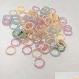 Bagues de bande Bande Printemps Vintage Simple Résine Bague Ins Candy Couleur Mode Acrylique Bagues Pour Fille Fête Anniversaire Bijoux Cadeau338C Dhtfj