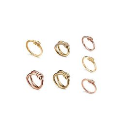 Bandringen boogknoop diamanten ring ontwerper twisted touw paar goud hebben vlinder klassieke sieraden maat 5-11 tc cadeau drop levering ott9p