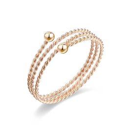 Anéis de banda trançada envoltório onda banda anéis para mulheres meninas titânio aço aberto ajustável entrega 2021 jóias anel dhzio