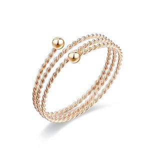 Anéis de banda trançada envoltório onda banda anéis para mulheres meninas titânio aço aberto ajustável entrega 2021 jóias anel dhzio