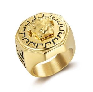 Bandringen Merkontwerper Medusa Fan / F Family French Diamond Titanium 717552828 Stalen ring voor mannen en vrouwen Gouden ringen