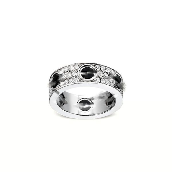 Bande Anneaux Carti amour vis bague en diamant bijoux de créateur pour femmes hommes bagues de fiançailles de mariage luxe Version large Or rose Silver02