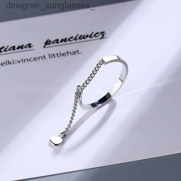 Bands Anneaux Chaîne Pildels Ring Adjustable Simple Korean Fashion Women Party Party Finger Finger Color Silver Color Jewelryl231222