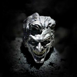 Anneaux de bande horreur effrayante Joker Clown anneau Punk gothique bijoux hommes drôle crâne anneau cadeau T230727