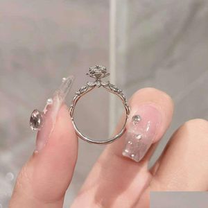 Bandringen Chinese stijl Runaway Princess Castle Vuurwerk Diamanten Ring Drop Delivery Sieraden Dhyxi