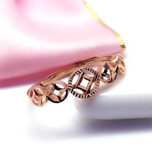 Anillos de banda Classic 585 Purple Gold Copper Moned Rings For Women 14k Rose Gold Fashion Fashion Weletry Gift AA230306