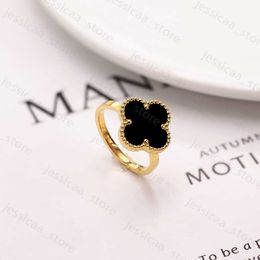Anneaux de bande Design classique trèfle breloque anneaux bijoux pour femmes cadeau J230411