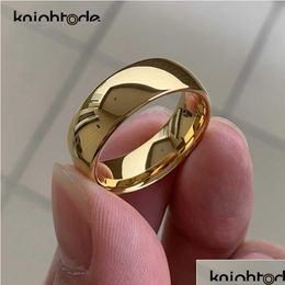 Bandringe Klassische Goldfarbe Ehering Wolframkarbid Frauen Männer Verlobungsgeschenk Schmuck Dome Polierte Gravur 210713 Drop Del Dhjqx