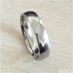 Bands anneaux classiques mâles réelles en or blanc couleur 6 mm titanium en acier femmes hommes sier anneau top qualité ne fade pas les bijoux de bijoux 279w drop d dhtds