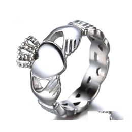 Bandringen klassieke Noord -Ierland -stijl claddagh hartring mooi