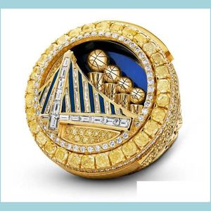 Bandringen Clusterringen 2022 Curry Basketball Warriors Team Championship Ring met houten displaydoos Souvenir Mannen Fan Gift Sieraden Drop Delive Dhdcp