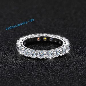 Anneaux COSYA 22 Ct complet Moissanite rangée anneaux pour femmes 925 en argent Sterling D or blanc diamant anneaux éternité mariage bijoux fins AA230417