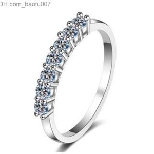 Anneaux de bande Contre qualitéLe même 70 cents Moissanite Seven Star Row Ring S925 plaqué argent Diamant pour les femmes7VFR Z230629