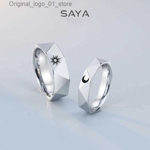 Anillos de banda Pareja para mujeres y hombres Amantes Anillos de boda con sol y luna Joyería personalizada Nombre grabado personalizado Envío gratis Q231207