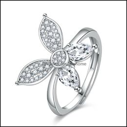Band ringen creatieve mode dansende vlinder peer vorm diamanten ring marquise cluster bruiloft cadeau sieraden drop levering 2021 bdehome dhmrf