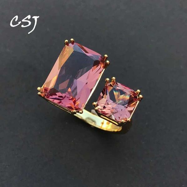 Anneaux de bande csjs Nouveau design de la bague en zultanite crée un changement de couleur sultaneite gemmstones exquise bijoux de fête pour femmes cadeaux de mariage Q240427