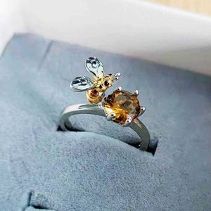 Bandringen schattige bijen met zirkoon zilveren kleur open ringen voor vrouwen mode fris ontwerp trouwring trendy nieuwe verlovingsfeest sieraden g230213