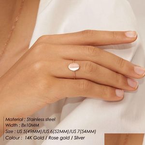 Bandringen Delicate Ovale Ring Sierlijke Vergulde Blank Minimalistische Feministische Ringen Voor Vrouwen Groothandel Drop Delivery Sieraden Ri Dhgarden Otuu7